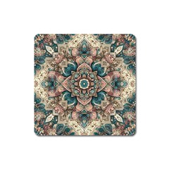 Floral Flora Flower Flowers Nature Pattern Square Magnet by Grandong