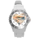 Mandalas-1084082 Ai-generated-7899053 Round Plastic Sport Watch (L) Front