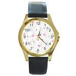 Background-1814372 Round Gold Metal Watch Front