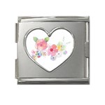 Flower-2342706 Mega Link Heart Italian Charm (18mm) Front