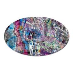 Layered Waves Oval Magnet by kaleidomarblingart