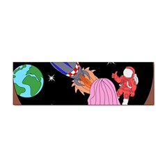 Girl Bed Space Planets Spaceship Rocket Astronaut Galaxy Universe Cosmos Woman Dream Imagination Bed Sticker Bumper (100 Pack) by Maspions