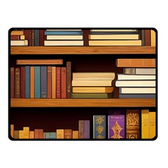 Book Nook Books Bookshelves Comfortable Cozy Literature Library Study Reading Room Fiction Entertain Fleece Blanket (small) by Maspions