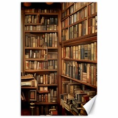 Room Interior Library Books Bookshelves Reading Literature Study Fiction Old Manor Book Nook Reading Canvas 24  X 36  by Grandong