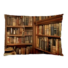 Room Interior Library Books Bookshelves Reading Literature Study Fiction Old Manor Book Nook Reading Pillow Case by Grandong