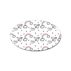 Cute Art Print Pattern Sticker (oval) by Apen