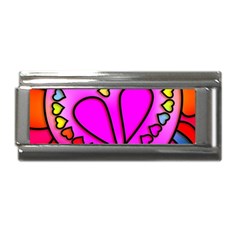 Stained Glass Love Heart Superlink Italian Charm (9mm) by Apen