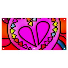 Stained Glass Love Heart Banner And Sign 4  X 2  by Apen