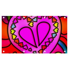 Stained Glass Love Heart Banner And Sign 7  X 4  by Apen