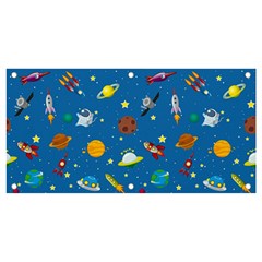 Space Rocket Solar System Pattern Banner And Sign 4  X 2  by Apen