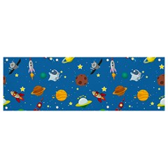 Space Rocket Solar System Pattern Banner And Sign 9  X 3  by Apen