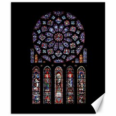 Chartres Cathedral Notre Dame De Paris Stained Glass Canvas 8  X 10  by Maspions