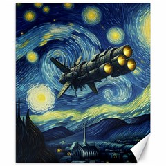 Spaceship Starry Night Van Gogh Painting Canvas 8  X 10  by Maspions