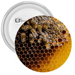 Honeycomb With Bees 3  Buttons by Apen