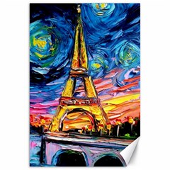 Eiffel Tower Starry Night Print Van Gogh Canvas 20  X 30  by Maspions