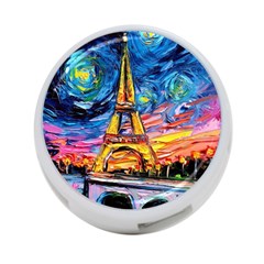 Eiffel Tower Starry Night Print Van Gogh 4-port Usb Hub (two Sides) by Maspions