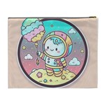 Boy Astronaut Cotton Candy Childhood Fantasy Tale Literature Planet Universe Kawaii Nature Cute Clou Cosmetic Bag (XL) Back