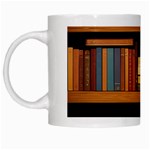 Book Nook Books Bookshelves Comfortable Cozy Literature Library Study Reading Room Fiction Entertain White Mug Left