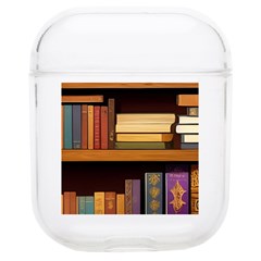 Book Nook Books Bookshelves Comfortable Cozy Literature Library Study Reading Room Fiction Entertain Soft Tpu Airpods 1/2 Case by Maspions