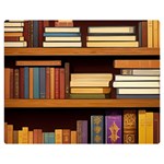 Book Nook Books Bookshelves Comfortable Cozy Literature Library Study Reading Room Fiction Entertain Premium Plush Fleece Blanket (Medium) 60 x50  Blanket Front