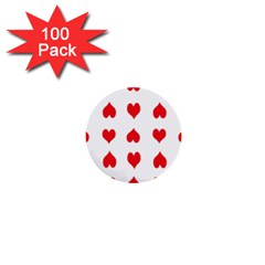 Heart Red Love Valentines Day 1  Mini Buttons (100 Pack)  by Bajindul