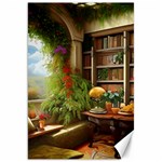 Room Interior Library Books Bookshelves Reading Literature Study Fiction Old Manor Book Nook Reading Canvas 20  x 30  19.62 x28.9  Canvas - 1