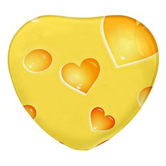 Cheese Texture, Macro, Food Textures, Slices Of Cheese Heart Glass Fridge Magnet (4 Pack) by nateshop