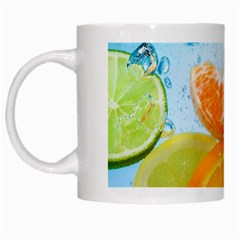 Fruits, Fruit, Lemon, Lime, Mandarin, Water, Orange White Mug by nateshop