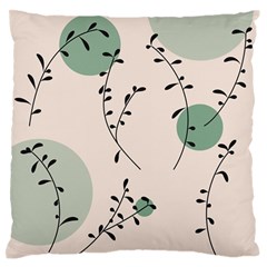 Plants Pattern Design Branches Branch Leaves Botanical Boho Bohemian Texture Drawing Circles Nature Standard Premium Plush Fleece Cushion Case (one Side) by Maspions