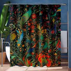 Flowers Trees Forest Mystical Forest Nature Background Landscape Shower Curtain 60  X 72  (medium)  by Maspions