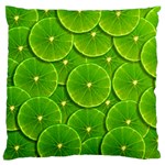 Lime Textures Macro, Tropical Fruits, Citrus Fruits, Green Lemon Texture Large Premium Plush Fleece Cushion Case (Two Sides) Front