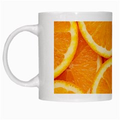 Oranges Textures, Close-up, Tropical Fruits, Citrus Fruits, Fruits White Mug by nateshop