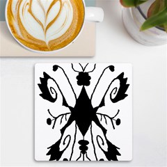 Black Silhouette Artistic Hand Draw Symbol Wb Uv Print Square Tile Coaster  by dflcprintsclothing