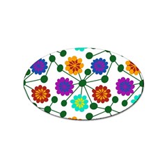 Bloom Plant Flowering Pattern Sticker (oval) by Maspions