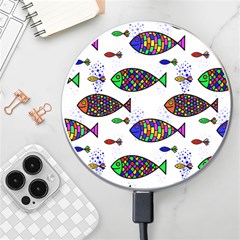 Fish Abstract Colorful Wireless Fast Charger(white) by Maspions