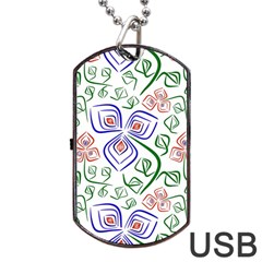 Bloom Nature Plant Pattern Dog Tag Usb Flash (one Side) by Maspions