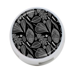 Leaves Flora Black White Nature 4-port Usb Hub (one Side) by Maspions