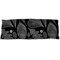 Leaves Flora Black White Nature Body Pillow Case Dakimakura (two Sides) by Maspions