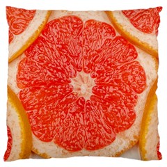 Grapefruit-fruit-background-food Large Premium Plush Fleece Cushion Case (two Sides) by Maspions