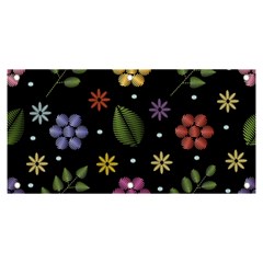 Embroidery Seamless Pattern With Flowers Banner And Sign 6  X 3  by Apen