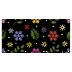 Embroidery Seamless Pattern With Flowers Banner And Sign 8  X 4  by Apen