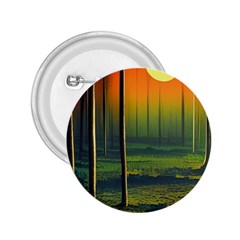 Outdoors Night Moon Full Moon Trees Setting Scene Forest Woods Light Moonlight Nature Wilderness Lan 2 25  Buttons by Posterlux