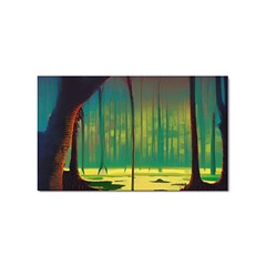 Nature Swamp Water Sunset Spooky Night Reflections Bayou Lake Sticker (rectangular) by Posterlux