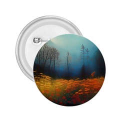 Wildflowers Field Outdoors Clouds Trees Cover Art Storm Mysterious Dream Landscape 2 25  Buttons by Posterlux