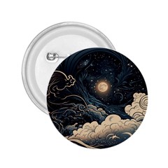 Starry Sky Moon Space Cosmic Galaxy Nature Art Clouds Art Nouveau Abstract 2 25  Buttons by Posterlux