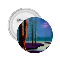 Artwork Outdoors Night Trees Setting Scene Forest Woods Light Moonlight Nature 2 25  Buttons by Posterlux