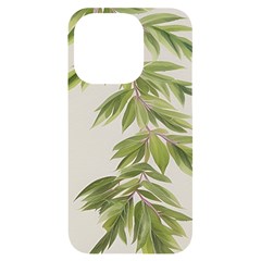 Watercolor Leaves Branch Nature Plant Growing Still Life Botanical Study Iphone 14 Pro Black Uv Print Case by Posterlux