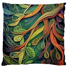 Outdoors Night Setting Scene Forest Woods Light Moonlight Nature Wilderness Leaves Branches Abstract Standard Premium Plush Fleece Cushion Case (one Side) by Posterlux