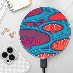 Vintage Ornate Mushroom Leafage Wallpaper Wireless Fast Charger(white) by Apen