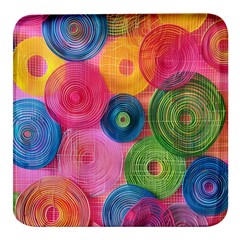 Colorful Abstract Patterns Square Glass Fridge Magnet (4 Pack) by Maspions